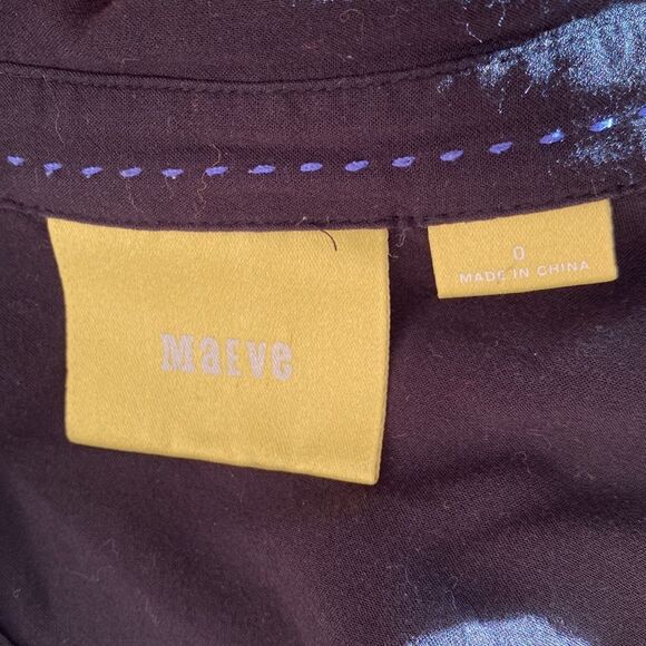 Z MAEVE Black Anthropologie Women’s 0 Sleeveless Button Up Open Back - Picture 5 of 6